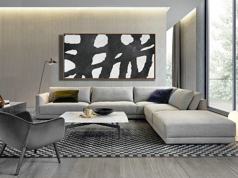Oversized Horizontal Minimal Art On Canvas,Abstract Artwork Online #E7B8 - Click Image to Close